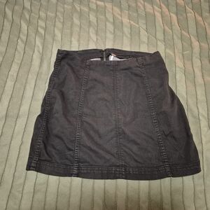 Free People Black Denim Mini Skirt
